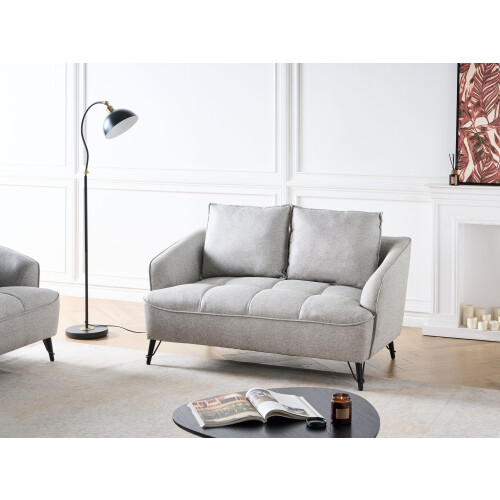 Beliani Sofa 2 Seater HOBRO Fabric Light Grey 1