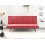 Beliani Sofa Bed 3 Seater HASLE Fabric Red 2