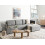 Beliani Corner Sofa Bed HRISEY with Storage Faux Linen Grey Left Hand 2