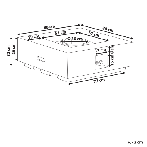 Beliani Gas Fire Pit HEKLA Concrete Light Grey 2