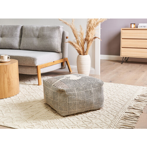 Beliani Pouffe LUTZ Cotton Grey 1