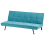 Beliani Sofa Bed 3 Seater HASLE Fabric Sea Blue 4