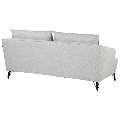 Beliani Sofa 3 Seater HOBRO Fabric Light Grey 2