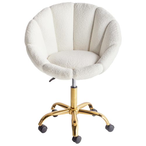 Beliani Desk Chair ANNABELLE Boucle White 2