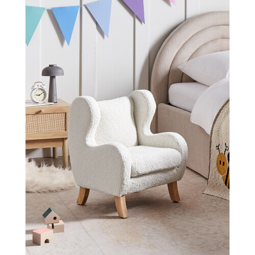 Beliani Kids Armchair FARUM Boucle Off-White 1