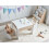 Beliani Kids Table with Chairs LOYD White 2