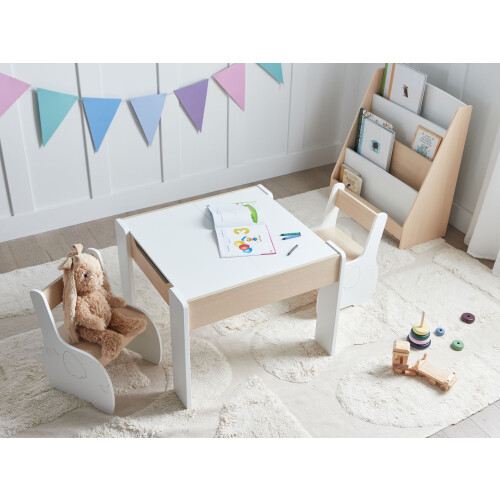 Beliani Kids Table with Chairs LOYD White 1
