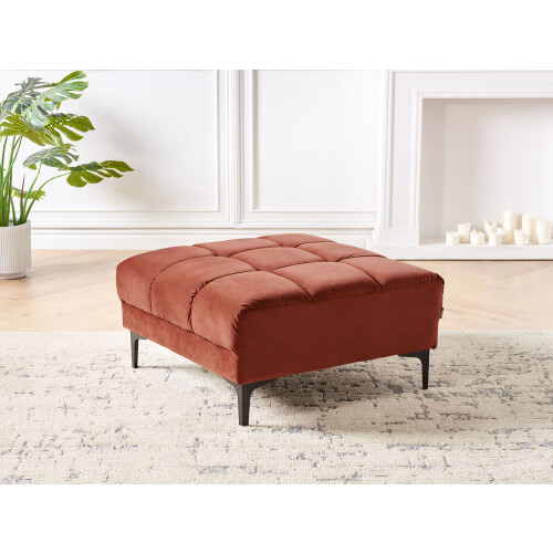 Beliani Ottoman ALNES Velvet Light Red 1