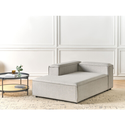 Beliani Right-Hand Chaise Longue ARDAL Fabric Light Grey 1
