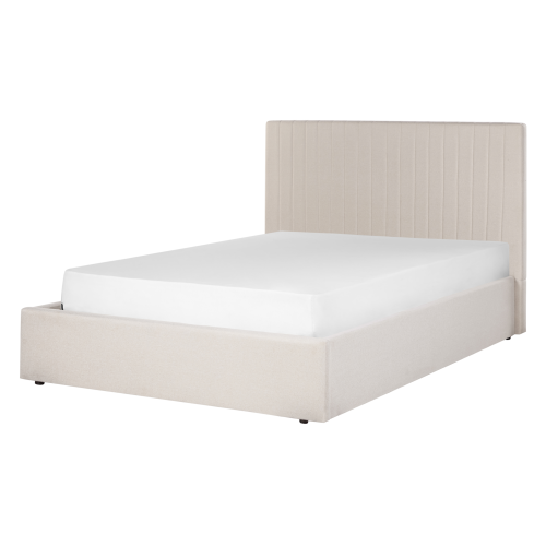 Beliani Ottoman Bed VION Fabric Light Beige 140 x 200 cm (EU Double) 1