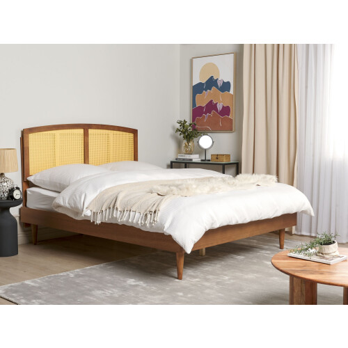 Beliani Bed Rattan VARZY 160 x 200 cm (EU King Size) Brown 1
