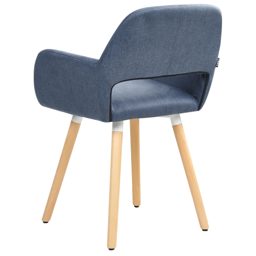 Beliani Set of 2 Dining Chairs CHICAGO Fabric Navy Blue 2