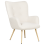 Beliani Wingback Chair VEJLE with Footstool Boucle Off-White 5