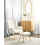 Beliani Wingback Chair VEJLE with Footstool Boucle Off-White 2