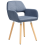 Beliani Set of 2 Dining Chairs CHICAGO Fabric Navy Blue 2