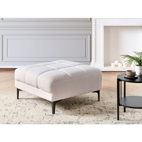 Beliani Ottoman ALNES Boucle White 1