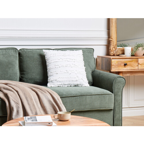 Beliani Throw Cushion MAKNEH 45 x 45 cm Cotton White Solid 1