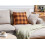 Beliani Throw Cushion BARJA 45 x 45 cm Orange Checked 2