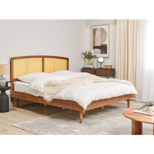 Beliani Bed Rattan VARZY 180 x 200 cm (EU Super King) Brown 1