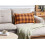 Beliani Throw Cushion BARJA 40 x 70 cm Orange Checked 4