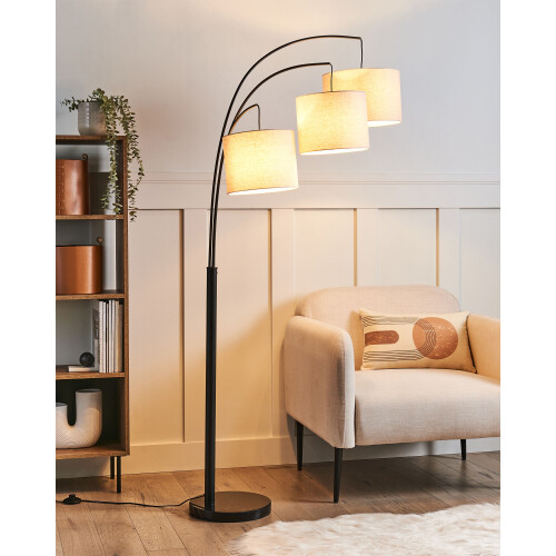Beliani Floor Lamp CARONI Linen Beige 1