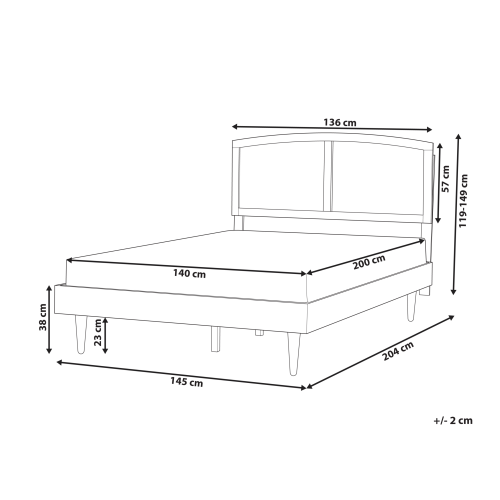 Beliani Bed Rattan VARZY 140 x 200 cm (EU Double) Brown 2