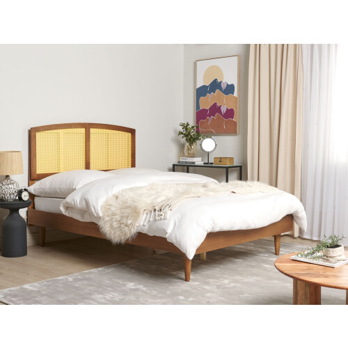 Beliani Bed Rattan VARZY 140 x 200 cm (EU Double) Brown 1