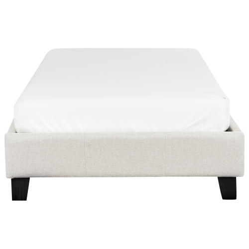 Beliani Bed without Headboard Fabric ROANNE 90 x 200 cm (EU Single) Off-White 2