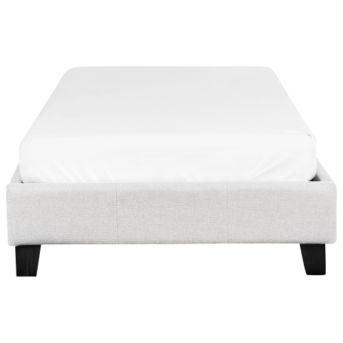 Beliani Bed without Headboard Fabric ROANNE 90 x 200 cm (EU Single) Light Grey 2
