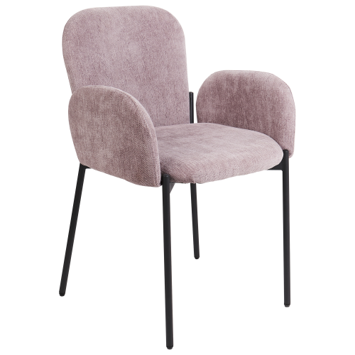 Beliani Set of 2 Dining Chairs ALBEE Fabric Pink 1