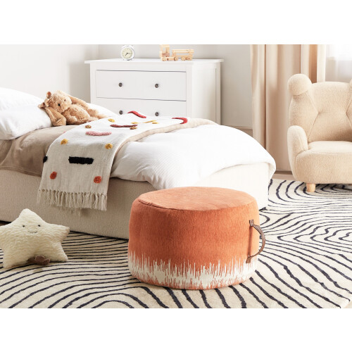 Beliani Pouffe KAWAI Cotton Orange 1