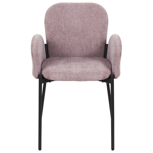 Beliani Set of 2 Dining Chairs ALBEE Fabric Pink 2