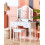 Beliani Dressing Table with Mirror and Stool LUMIERE White 2