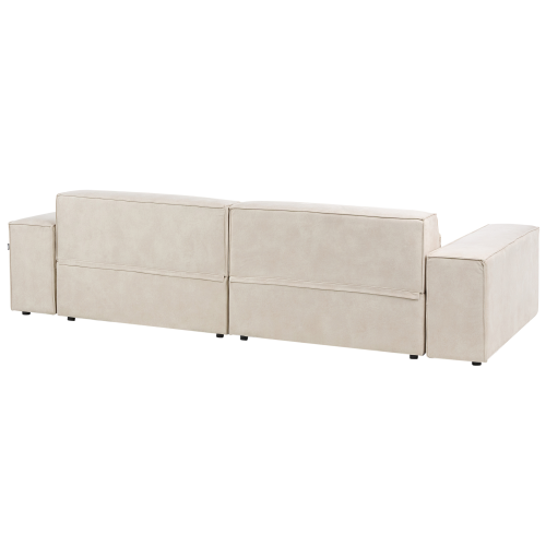 Beliani Modular Sofa 2 Seater HELLNAR Velvet Light Beige 2