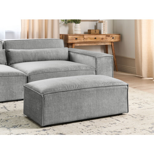 Beliani Ottoman HELLNAR Fabric Grey 1