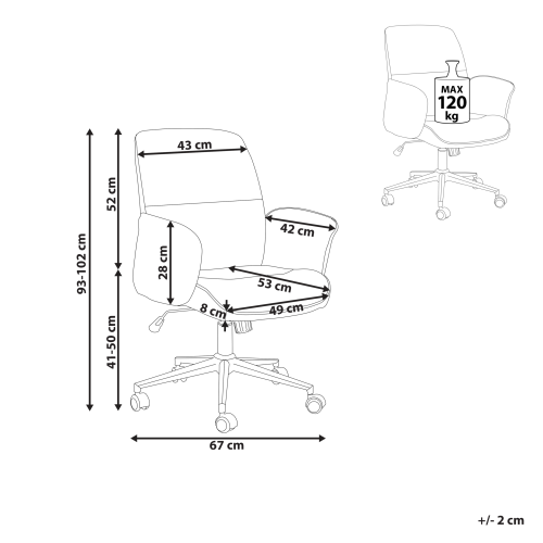 Beliani Office Chair RAVISHING Brown 2