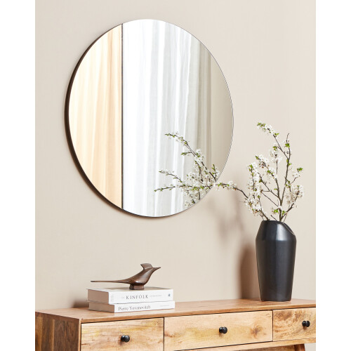 Beliani Wall Mirror CHARRON 80 cm 80 cm Rose Gold 1