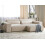 Beliani Modular Corner Sofa 3 Seater HELLNAR Velvet Light Beige Left Hand 2