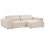 Beliani Modular Corner Sofa 3 Seater HELLNAR Velvet Light Beige Left Hand 5