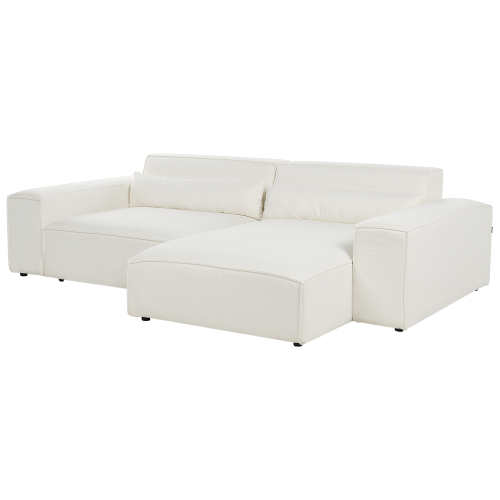 Beliani Modular Corner Sofa 3 Seater HELLNAR Left Hand Off-White Boucle 2