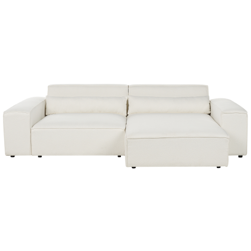 Beliani Modular Corner Sofa 3 Seater HELLNAR Left Hand Off-White Boucle 1