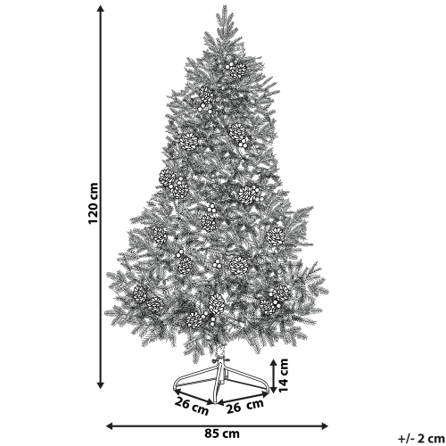 Beliani Artificial Christmas Tree LED PALOMAR 120 cm Dark Green 2
