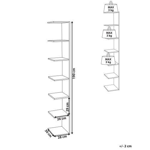 Beliani Wall Bookshelf ESTON 190 cm White 2