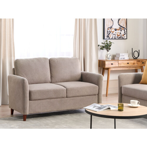 Beliani Sofa 2 Seater MARE with Storage Fabric Taupe 1