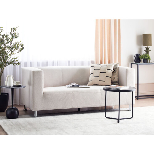 Beliani Sofa 3 Seater FLORO Chenille Off-White 1
