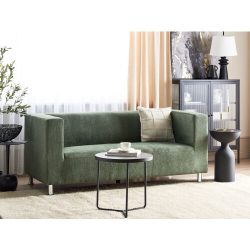 Beliani Sofa 3 Seater FLORO Chenille Light Green 1