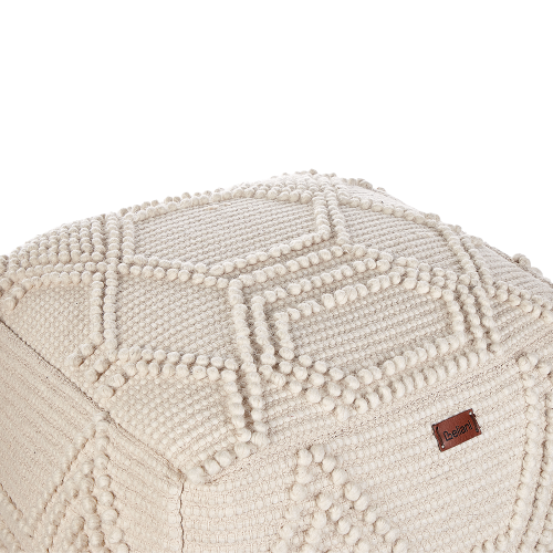 Beliani Pouffe CHOIM Wool Beige 1