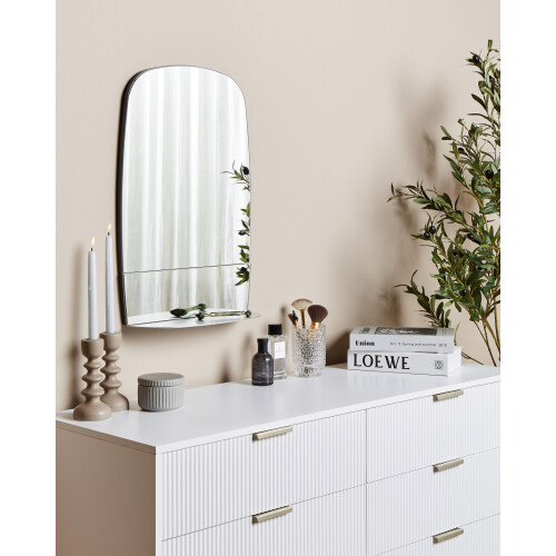 Beliani Wall Mirror with Shelf BRANNAY 40 cm 60 cm Silver 1