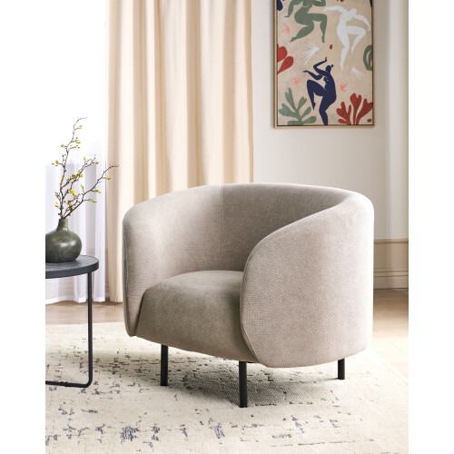 Beliani Armchair LOEN Fabric Taupe 1