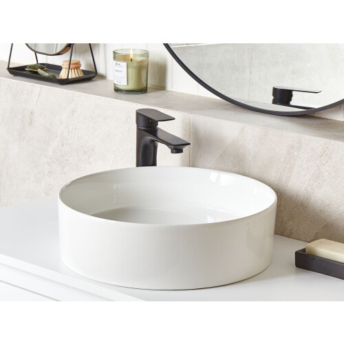 Beliani Countertop Basin TEBAR  400 mm Ceramic White 1